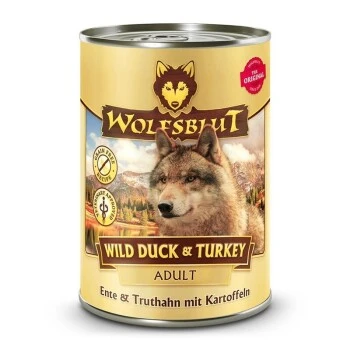 WOLFSBLUT Adult Wild Duck & Turkey 6x395g 3 WOLFSBLUT Adult Wild Duck & Turkey 6x395g