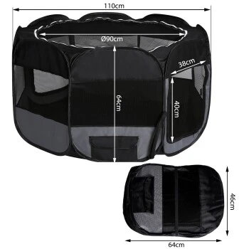 Lionto Welpenauslauf Aus Oxfordgewebe Grau/ Schwarz 9 Lionto Welpenauslauf Aus Oxfordgewebe Grau/ Schwarz – Bild 7