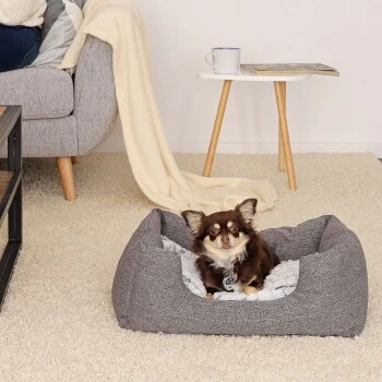 Lionto Hundebett Mit Wendekissen Meliert Grau S 4 Lionto Hundebett Mit Wendekissen Meliert Grau S – Bild 2