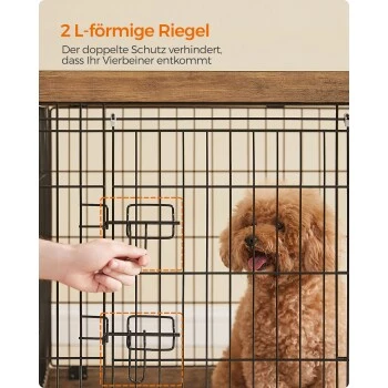 FEANDREA XXL Welpenauslauf Stahl-Gitter 92,5 Cm, 57,5 Cm, 64 Cm 4 FEANDREA XXL Welpenauslauf Stahl-Gitter 92,5 Cm, 57,5 Cm, 64 Cm – Bild 2