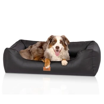 Knuffelwuff Orthopädisches Hundebett Montana Aus Kunstleder Schwarz M-L 6 Knuffelwuff Orthopädisches Hundebett Montana Aus Kunstleder Schwarz M-L – Bild 4
