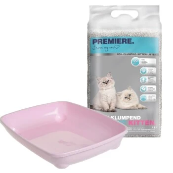 PREMIERE Kitten Starter Set Streu & Toilette Rosa 3 PREMIERE Kitten Starter Set Streu & Toilette Rosa