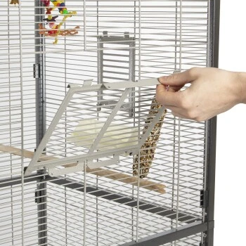 Montana Cages Voliere Paradiso 150 Hellgrau/ Dunkelgrau 7 Montana Cages Voliere Paradiso 150 Hellgrau/ Dunkelgrau – Bild 5