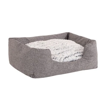 Lionto Hundebett Mit Wendekissen Meliert Grau S 6 Lionto Hundebett Mit Wendekissen Meliert Grau S – Bild 4