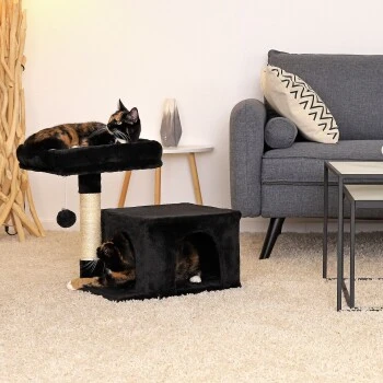 Lionto Kratzbaum 50 Cm Schwarz 4 Lionto Kratzbaum 50 Cm Schwarz – Bild 2