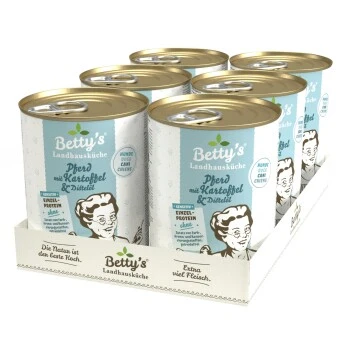 Betty's Landhausküche Pferd & Kartoffel & Distelöl 6 X 400g Für Hund 4 Betty's Landhausküche Pferd & Kartoffel & Distelöl 6 X 400g Für Hund – Bild 2