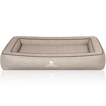 Knuffelwuff Orthopädisches Hundebett Aus Laser Gestepptem Kunstleder Montego Grau M-L 3 Knuffelwuff Orthopädisches Hundebett Aus Laser Gestepptem Kunstleder Montego Grau M-L