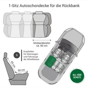 Doctor Bark Autoschondecke Rückbank 1-Sitz Schwarz S 4 Doctor Bark Autoschondecke Rückbank 1-Sitz Schwarz S – Bild 2