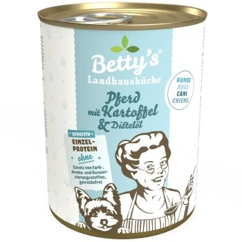 Betty's Landhausküche Pferd & Kartoffel & Distelöl 6 X 400g Für Hund 3 Betty's Landhausküche Pferd & Kartoffel & Distelöl 6 X 400g Für Hund