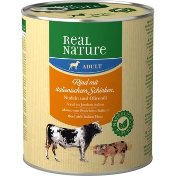 REAL NATURE Adult Rind Mit Ital. Schinken 6x800 G 3 REAL NATURE Adult Rind Mit Ital. Schinken 6x800 G
