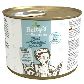 Betty's Landhausküche Pferd & Kartoffel & Distelöl 6 X 200g Für Hund 3 Betty's Landhausküche Pferd & Kartoffel & Distelöl 6 X 200g Für Hund