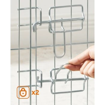 FEANDREA Welpenauslauf Faltbar Silber 4 FEANDREA Welpenauslauf Faltbar Silber – Bild 2