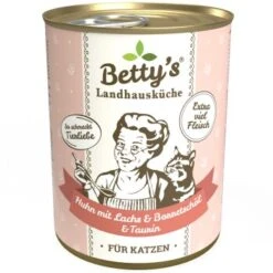 Betty's Landhausküche Huhn Mit Lachs & Borretschöl 6 X 400g Für Katze