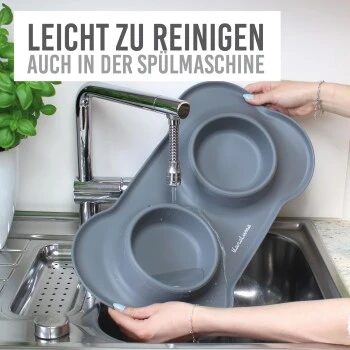 KaraLuna Napfunterlage Mit 4 Näpfen Grau 0,2 Cm³ 6 KaraLuna Napfunterlage Mit 4 Näpfen Grau 0,2 Cm³ – Bild 4