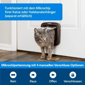 PetSafe Mikrochip-Katzenklappe, Braun 4 PetSafe Mikrochip-Katzenklappe, Braun – Bild 2