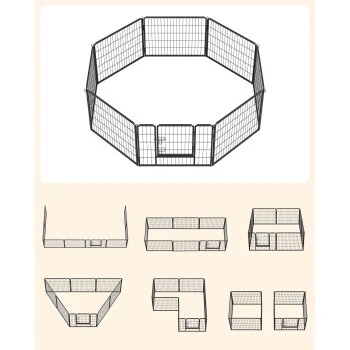 FEANDREA L Hundezaun 8 Platten Schwarz Schwarz 1,6 M, 1,6 M, 60 Cm 7 FEANDREA L Hundezaun 8 Platten Schwarz Schwarz 1,6 M, 1,6 M, 60 Cm – Bild 5