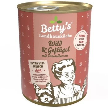 Betty's Landhausküche Wild & Geflügel 6 X 400g Für Hund 3 Betty's Landhausküche Wild & Geflügel 6 X 400g Für Hund