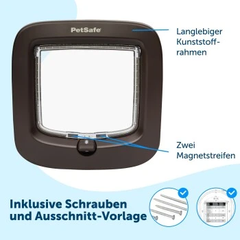 PetSafe Katzenklappe Mit Manueller Verriegelung, Braun 7 PetSafe Katzenklappe Mit Manueller Verriegelung, Braun – Bild 5