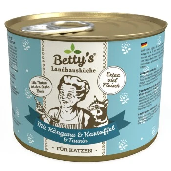 Betty's Landhausküche Mit Känguru & Kartoffel 6 X 200g Für Katze 3 Betty's Landhausküche Mit Känguru & Kartoffel 6 X 200g Für Katze