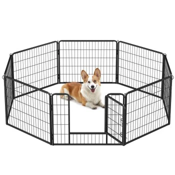 FEANDREA L Hundezaun 8 Platten Schwarz Schwarz 1,6 M, 1,6 M, 60 Cm 3 FEANDREA L Hundezaun 8 Platten Schwarz Schwarz 1,6 M, 1,6 M, 60 Cm