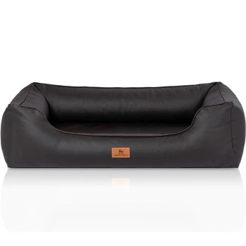 Knuffelwuff Orthopädisches Hundebett Montana Aus Kunstleder Schwarz M-L 3 Knuffelwuff Orthopädisches Hundebett Montana Aus Kunstleder Schwarz M-L