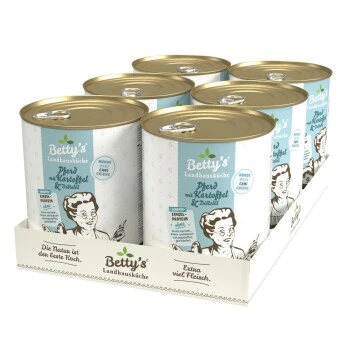 Betty's Landhausküche Pferd & Kartoffel & Distelöl 6 X 800g Für Hund 4 Betty's Landhausküche Pferd & Kartoffel & Distelöl 6 X 800g Für Hund – Bild 2