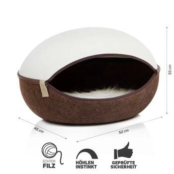 Canadian Cat Company Filz Katzennest Braun/ Beige 4 Canadian Cat Company Filz Katzennest Braun/ Beige – Bild 2
